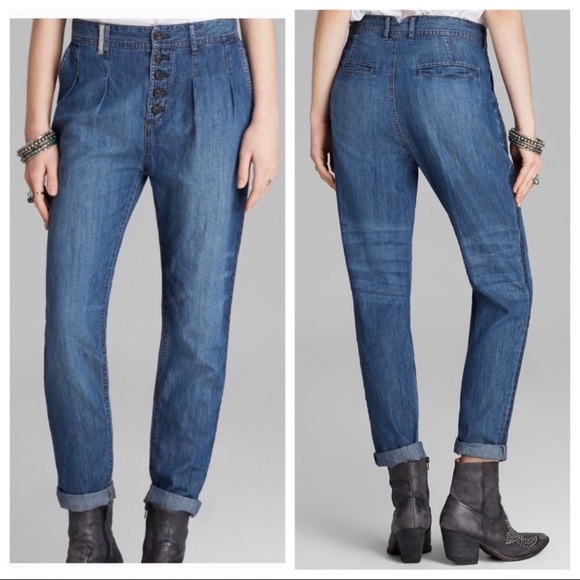 Free People Denim - Free People Chambray Edie Denim Jean High Rise